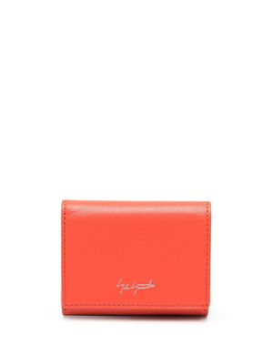 Discord Yohji Yamamoto logo-plaque leather wallet - Orange