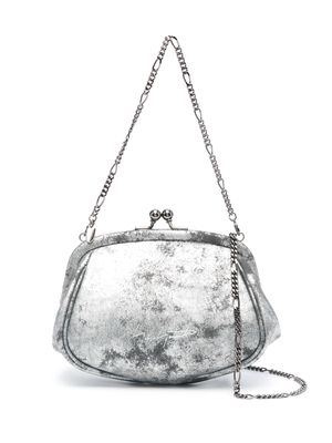 Discord Yohji Yamamoto logo-print leather mini bag - Grey