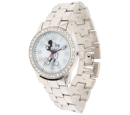 Disney 100 Silvertone Mickey Mouse Pave Bezel W atch