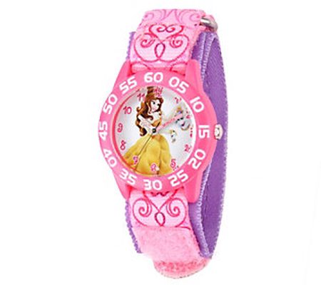Disney Belle Girls' Pink Nylon Strap Watch