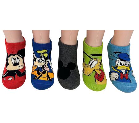 Disney Boy's Mickey & Friends No-Show Sock Set - 5 Pair