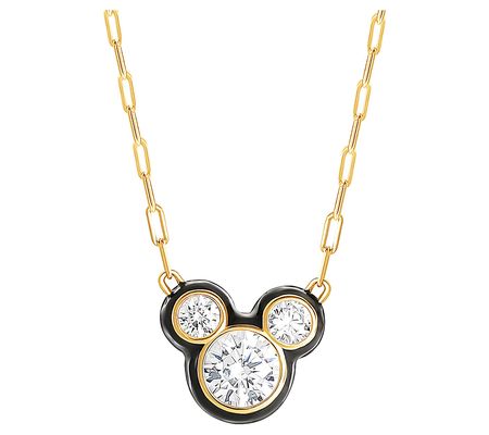 Disney Diamonique 1.65 cttw Enamel Necklace, 18 Gold Plated