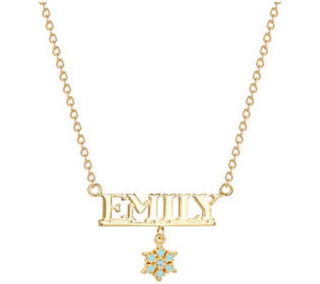Disney Frozen Personalized Necklace, 14K Gold P lated