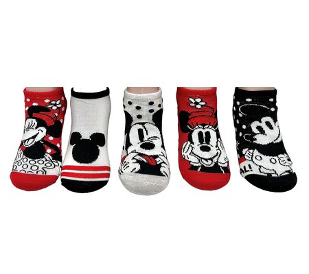Disney Girl's Minnie Mouse No-Show Sock Set - 5 Pair
