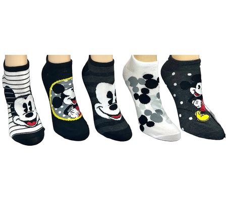 Disney Ladies' Mickey Mouse No-Show Sock Set - 5 Pair