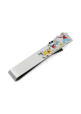 Disney Mickey & Friends Printed Silvertone Tie Bar