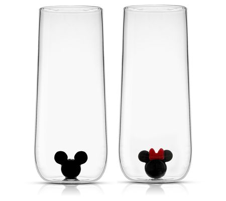Disney Mickey & Minnie Icon Tall Drinking Glass - 14 oz - Set