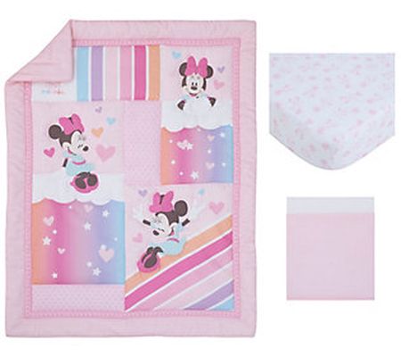 Disney Minnie Mouse Be Happy 3-Pc Crib Bedding Set