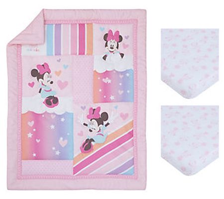 Disney Minnie Mouse Be Happy 3-Piece Mini Crib Bedding Set