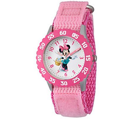 Disney Minnie Mouse Girl's Pink Nylon Watch