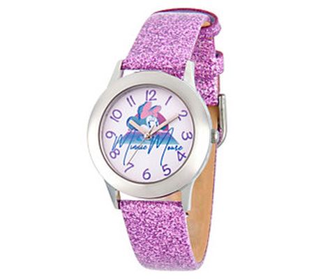 Disney Minnie Mouse Girl's Purple Glitter Watch