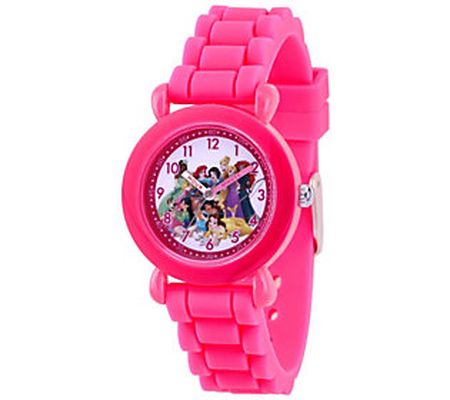 Disney Princess Girls' Hot Pink Silicone Strap Watch