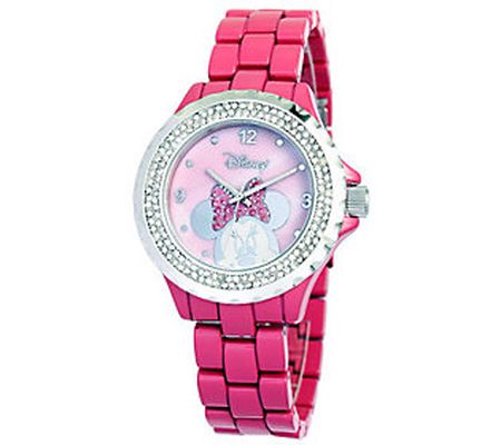 Disney Women's Minnie Pink Enamel Watch