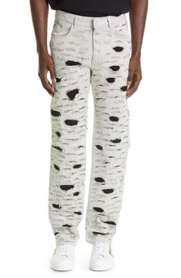 Disney x Givenchy '101 Dalmatians' Destroyed Slim Fit Jeans in White/Black