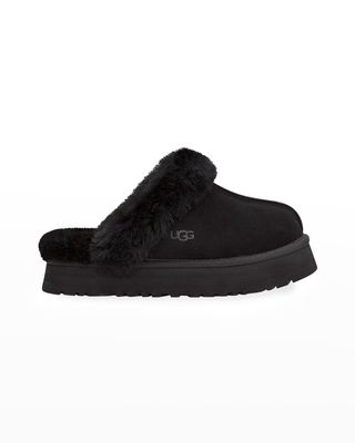 Disquette Suede & Shearling Platform Slippers