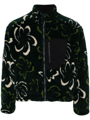 District Vision floral-print zipped jacket - Green