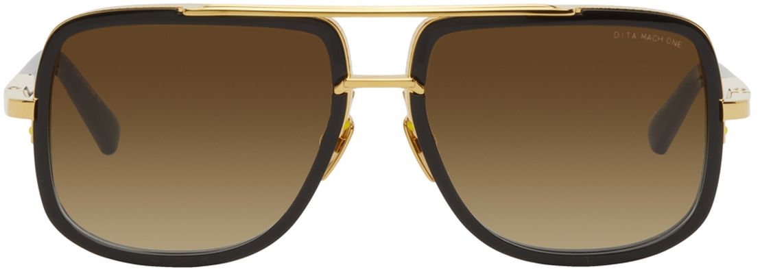 Dita Black & Gold Mach-One Sunglasses