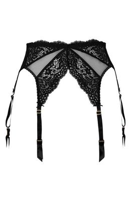 Dita Von Teese Fauve Stretch Lace & Tulle Garter Belt in Black