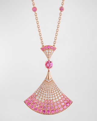 Divas Dream Ombre Pink Sapphire, Ruby, and Diamond Necklace