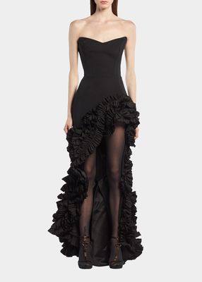 Divergence Ruffled High-Low Gown
