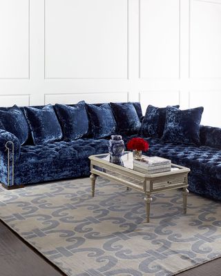 Divine Crushed Velvet Right Chaise Sectional 114"