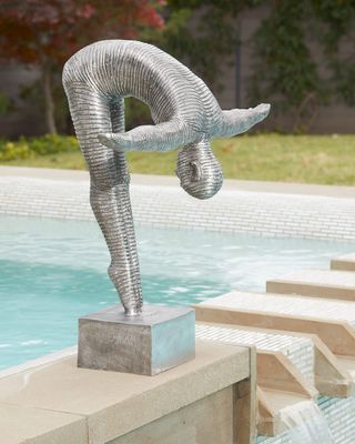 Diving Aluminum Wall Sculpture, Small