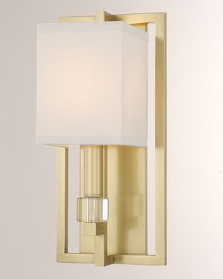 Dixon 1-Light Polished Nickel Sconce with Drum Shade