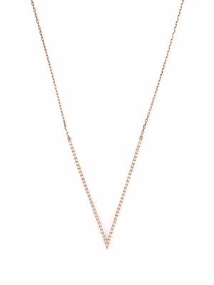 Djula 18kt rose gold Big V diamond necklace - Pink