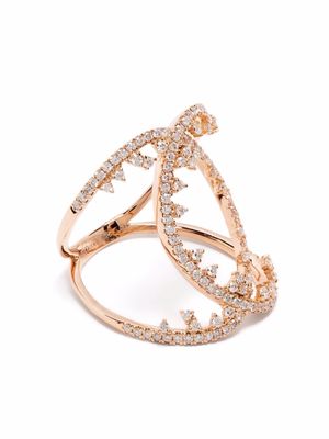Djula 18kt rose gold Double C Fairy Tale diamond ring - Pink