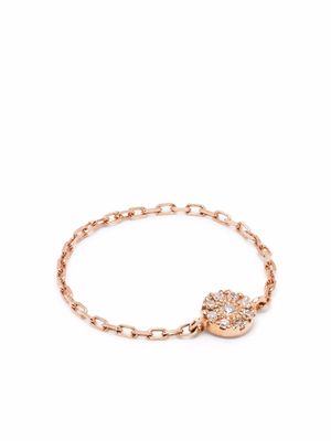 Djula 18kt rose gold target diamond chain ring - Pink