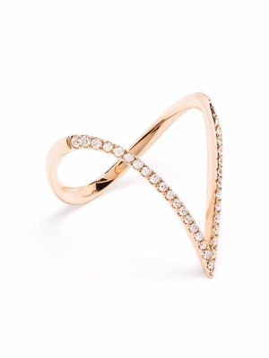 Djula 18kt rose gold V diamond ring - Pink