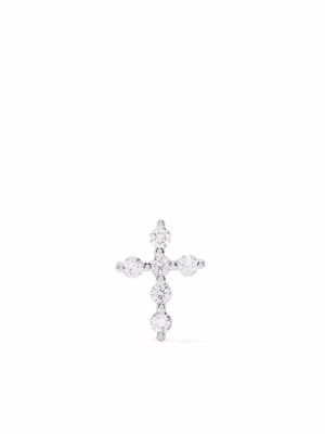 Djula 18kt white gold Cross diamond piercing - Silver