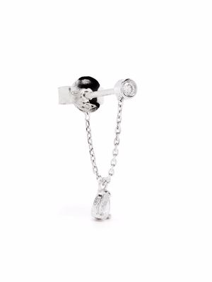 Djula 18kt white gold Delicatesse diamond chain earring - Silver