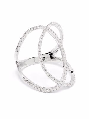 Djula 18kt white gold Double C diamond ring - Silver