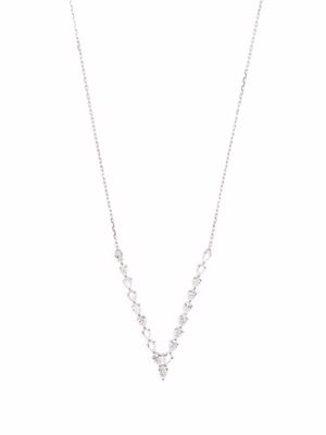 Djula 18kt white gold pear diamond V necklace - Silver