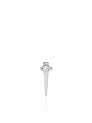 Djula 18kt white Spike diamond gold earring - Silver