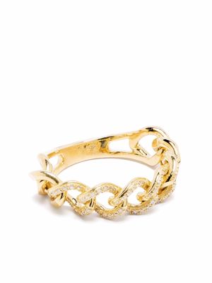 Djula 18kt yellow gold Sublissime diamond link ring
