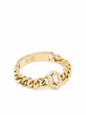 Djula 18kt yellow gold Sublissime link small baguette diamond ring