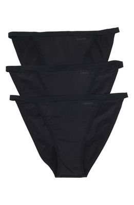 DKNY Active Comfort Assorted 3-Pack String Bikinis in Black