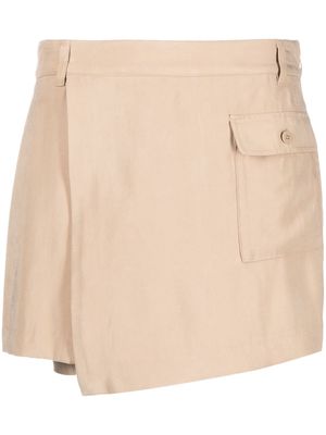 DKNY asymmetric skirt-shorts - Neutrals