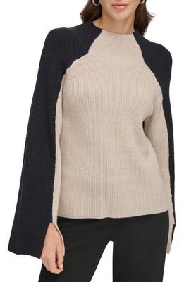 DKNY Colorblock Sweater in Pebble/Black