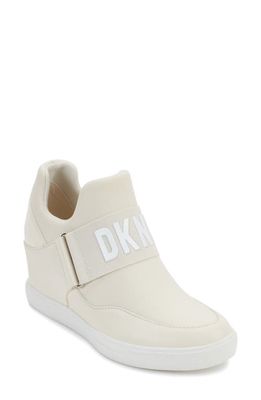 DKNY Cosmos Wedge Sneaker in Egg Nog