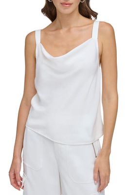 DKNY Cowl Neck Satin Camisole in Ivory