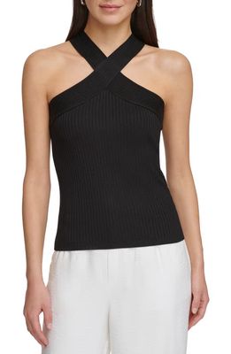 DKNY Crossover Sweater in Black