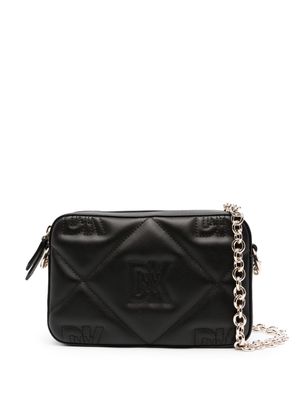 DKNY diamond-quilted leather crossbody bag - Black