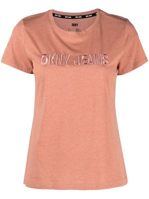 DKNY embossed-logo short-sleeve T-shirt - Pink