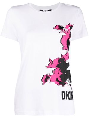 DKNY Floral logo-print cotton T-shirt - White