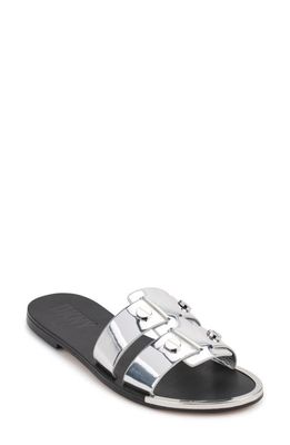 DKNY Glynn Studded Slide Sandal in Silver