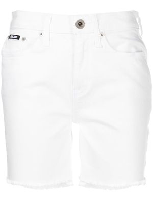 DKNY high-rise raw-cut shorts - White
