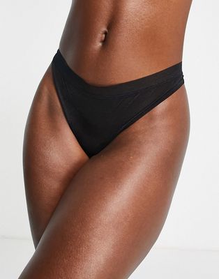 DKNY Intimates glisten and gloss thong in dark black